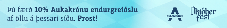 You get 10% Aukakrónur cashback on everything on this page. Prost!
